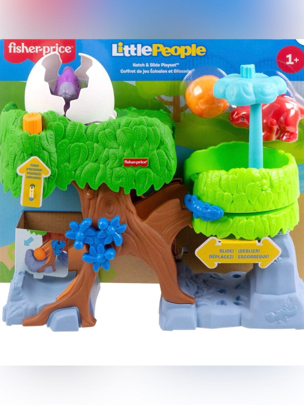 Fisher-Price Little People Dinosaur Hatch & Slide Playset Toddler Toy